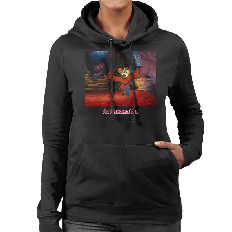 An American Tail Fievel Dancing Women's Hooded Sweatshirt Hoodie with High Neck Warm Protective