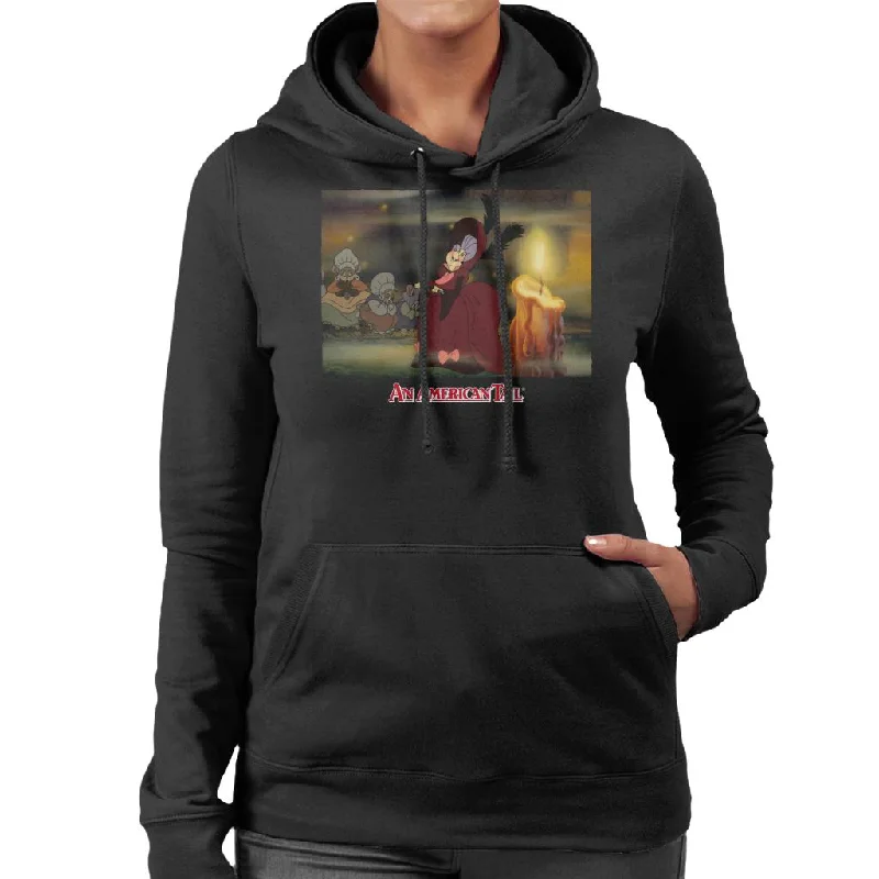 An American Tail Gussie Mausheimer Candle Women's Hooded Sweatshirt Hoodie with Reflective Safety Nightwear