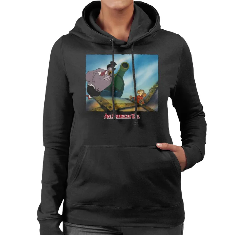 An American Tail Henri Give Fievel Hope Women's Hooded Sweatshirt Hoodie with Bell Sleeves Flared Feminine