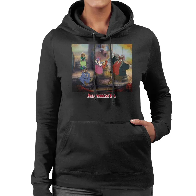 An American Tail Mausheimer Park Women's Hooded Sweatshirt Hoodie with Button Classic Timeless