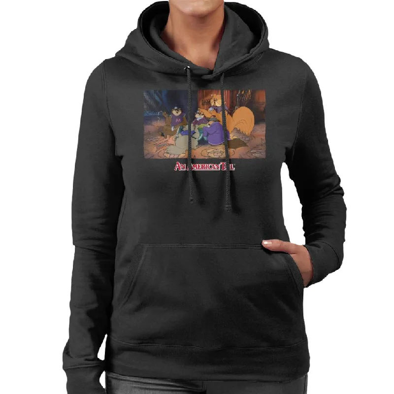 An American Tail Tiger Playing Cards Women's Hooded Sweatshirt Hoodie with Color Block Contrast Stylish