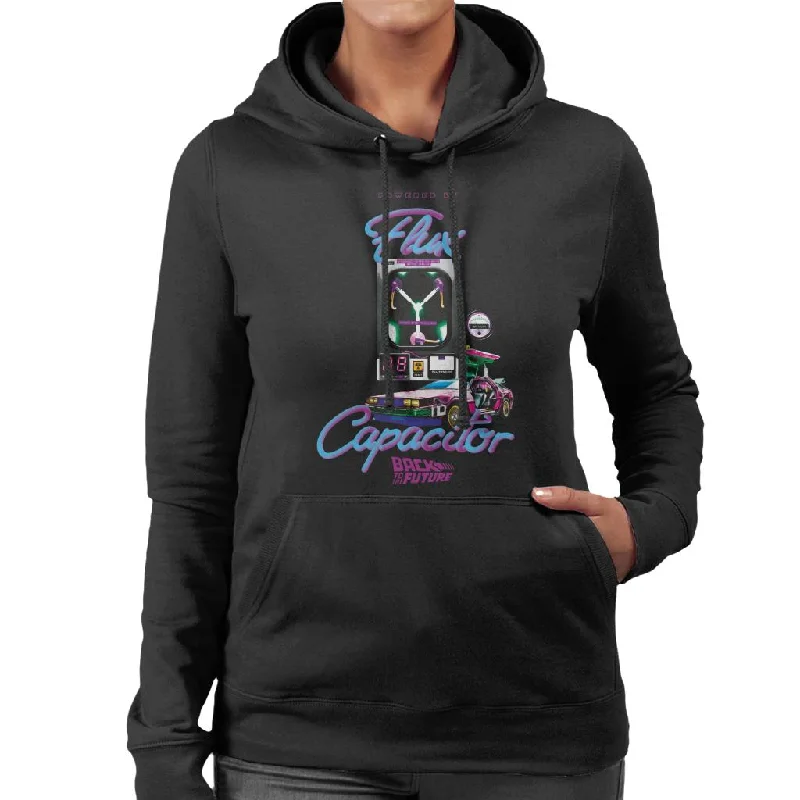 Back to the Future Flux Capacitor 3D Women's Hooded Sweatshirt Hoodie with Stripes Bold Sporty