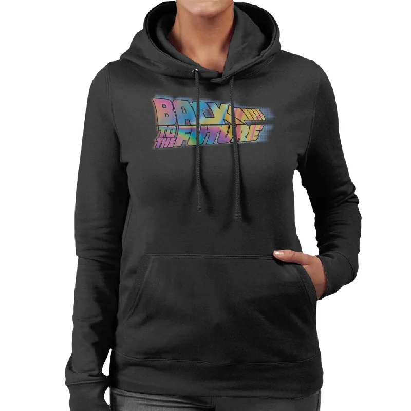 Back to the Future Mist Gradient Logo Women's Hooded Sweatshirt Hoodie with Hood Adjustable Protection