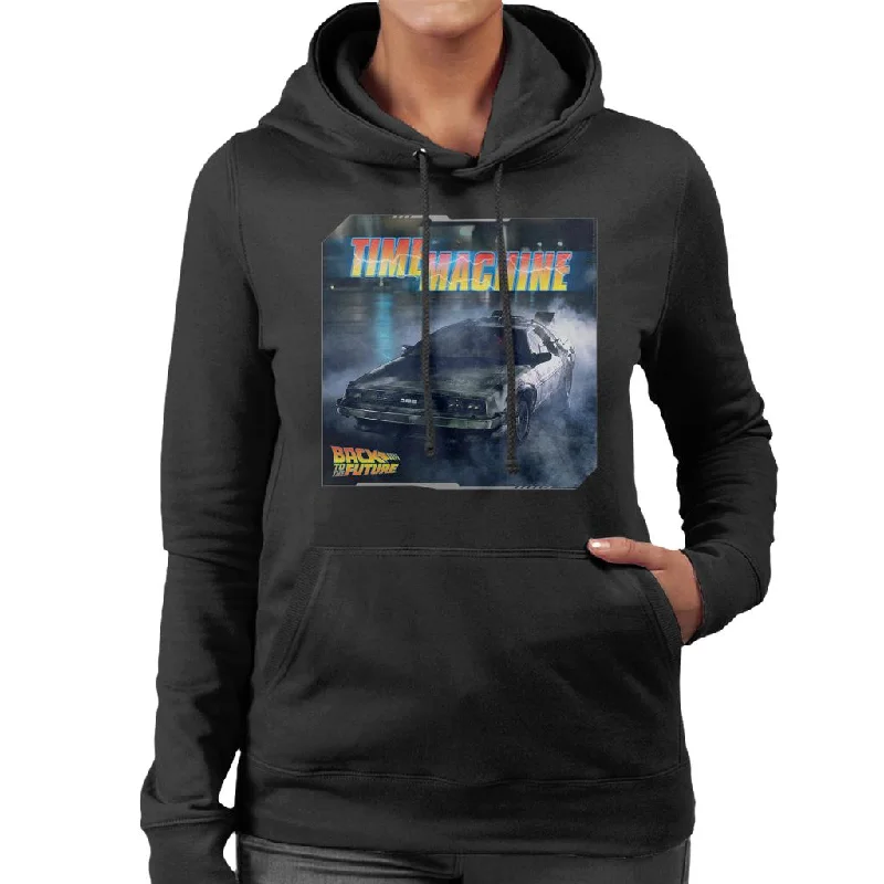 Back to the Future Time Machine Lightning Logo Women's Hooded Sweatshirt Hoodie with Oversized Fit Loose Comfortable