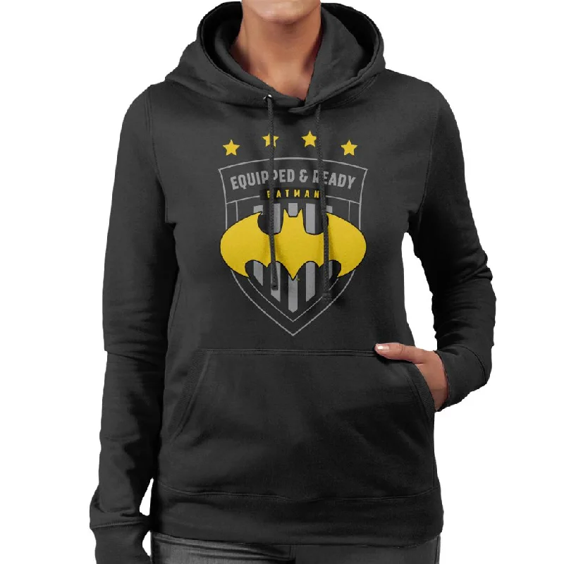 Batman Sports Equipped And Ready Women's Hooded Sweatshirt Hoodie with Back Slit Movement Comfort