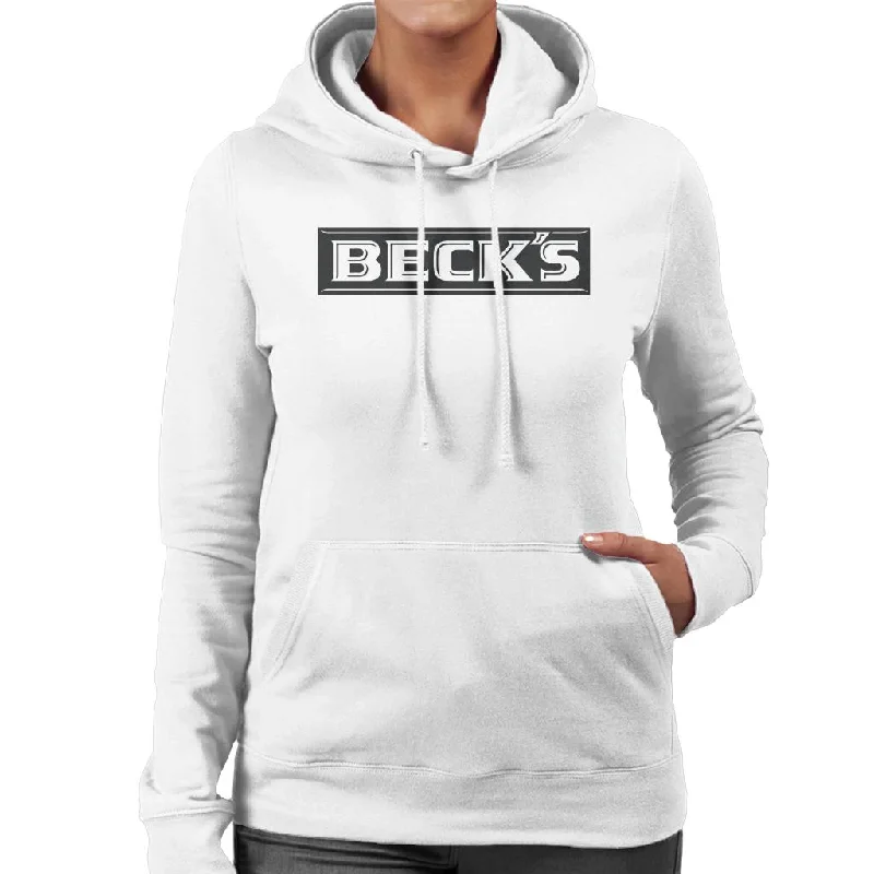 Beck's Classic Logo Women's Hooded Sweatshirt Hoodie with Relaxed Fit Easy Casual