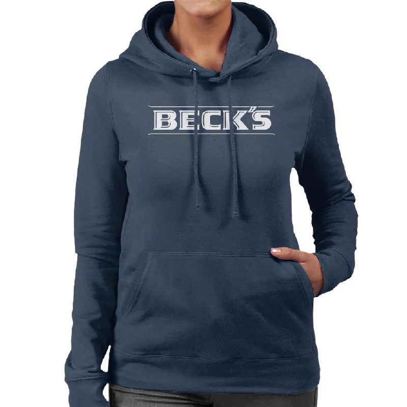 Beck's Logo Women's Hooded Sweatshirt Hoodie with Raglan Sleeves Sporty Comfortable