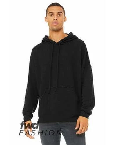 Bella + Canvas 3742C Fwd Fashion Unisex Raw Seam Hooded Sweatshirt - Black Heather Hoodie with Metallic Shiny Futuristic Bella + Canvas 3742C Fwd Fashion Unisex Raw Seam Hooded Sweatshirt - Black Heather Hoodie with Metallic Shiny Futuristic
