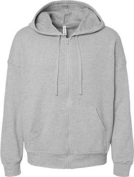 Bella + Canvas 3759 Unisex Sponge Fleece DTM Full-Zip Hoodie - Athletic Heather Hoodie with Cropped Fit Short Trendy Bella + Canvas 3759 Unisex Sponge Fleece DTM Full-Zip Hoodie - Athletic Heather Hoodie with Cropped Fit Short Trendy