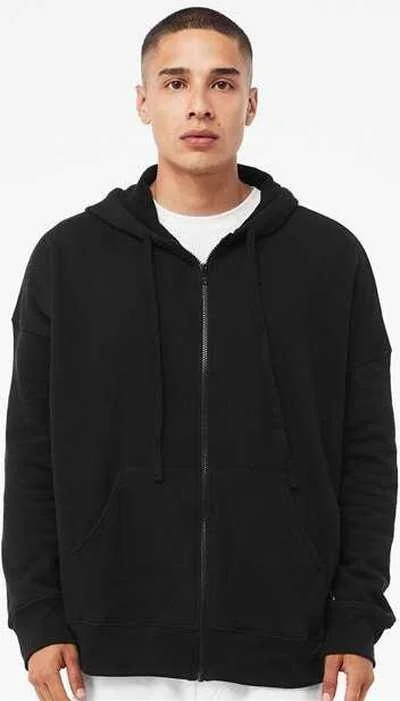 Bella + Canvas 3759 Unisex Sponge Fleece DTM Full-Zip Hoodie - Black Hoodie with Drop Shoulder Relaxed Streetwear Bella + Canvas 3759 Unisex Sponge Fleece DTM Full-Zip Hoodie - Black Hoodie with Drop Shoulder Relaxed Streetwear