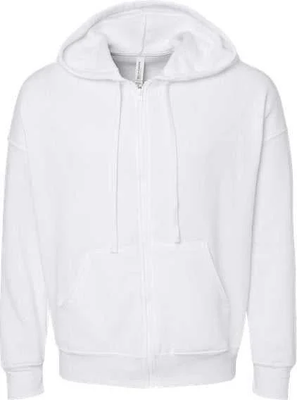 Bella + Canvas 3759 Unisex Sponge Fleece DTM Full-Zip Hoodie - White Hoodie with Exposed Zipper Edgy Industrial Bella + Canvas 3759 Unisex Sponge Fleece DTM Full-Zip Hoodie - White Hoodie with Exposed Zipper Edgy Industrial