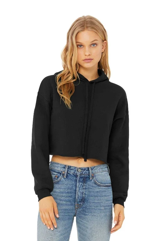 Bella + Canvas 7502 Women's Sponge Fleece Cropped Fleece Hoodie - Black Hoodie with Typography Text Message Bella + Canvas 7502 Women's Sponge Fleece Cropped Fleece Hoodie - Black Hoodie with Typography Text Message