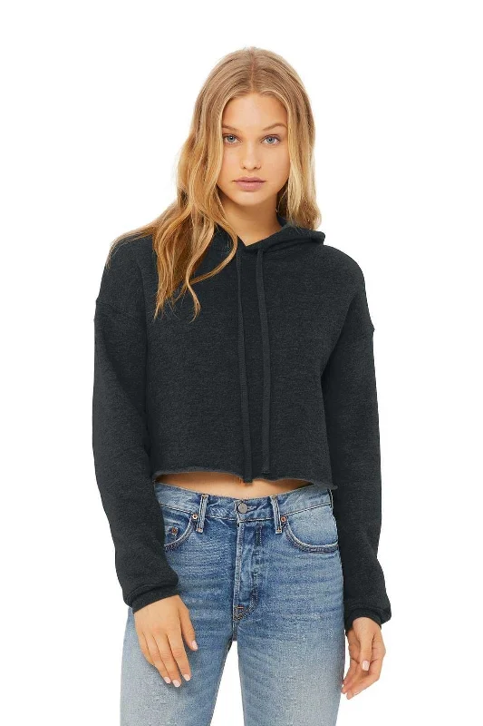 Bella + Canvas 7502 Women's Sponge Fleece Cropped Fleece Hoodie - Dark Gray Heather Hoodie with Lace Feminine Delicate Bella + Canvas 7502 Women's Sponge Fleece Cropped Fleece Hoodie - Dark Gray Heather Hoodie with Lace Feminine Delicate