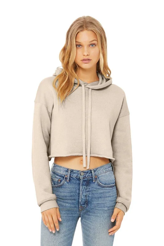 Bella + Canvas 7502 Women's Sponge Fleece Cropped Fleece Hoodie - Heather Dust Hoodie with Pastel Soft Subtle Bella + Canvas 7502 Women's Sponge Fleece Cropped Fleece Hoodie - Heather Dust Hoodie with Pastel Soft Subtle