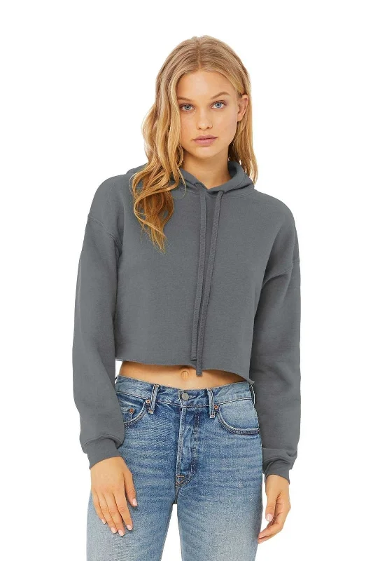 Bella + Canvas 7502 Women's Sponge Fleece Cropped Fleece Hoodie - Storm Hoodie with Rolled Sleeves Casual Relaxed Bella + Canvas 7502 Women's Sponge Fleece Cropped Fleece Hoodie - Storm Hoodie with Rolled Sleeves Casual Relaxed