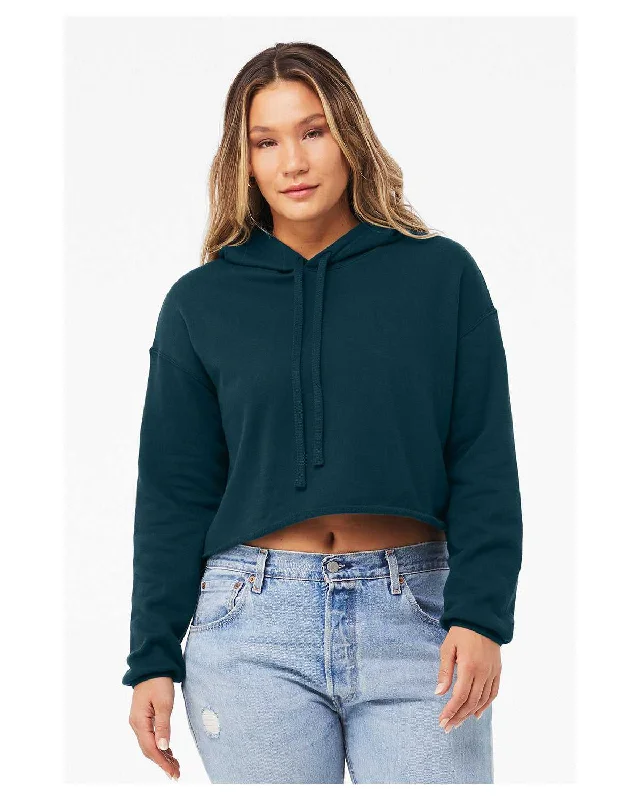 Bella + Canvas 7502 Women's Cropped Fleece Hoodie - Atlantic Hoodie with Patch Decorative Personalized Bella + Canvas 7502 Women's Cropped Fleece Hoodie - Atlantic Hoodie with Patch Decorative Personalized