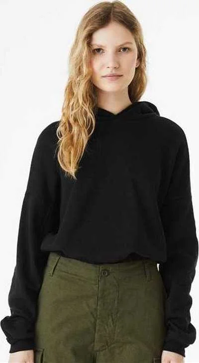 Bella + Canvas 7506 FWD Fashion Women's Sponge Fleece Cinched Bottom Hoodie - Black Hoodie with Turtle Neck Cozy Winter Bella + Canvas 7506 FWD Fashion Women's Sponge Fleece Cinched Bottom Hoodie - Black Hoodie with Turtle Neck Cozy Winter
