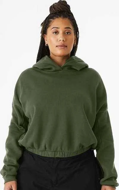 Bella + Canvas 7506 FWD Fashion Women's Sponge Fleece Cinched Bottom Hoodie - Military Green Hoodie with Hidden Zipper Minimalist Clean Bella + Canvas 7506 FWD Fashion Women's Sponge Fleece Cinched Bottom Hoodie - Military Green Hoodie with Hidden Zipper Minimalist Clean