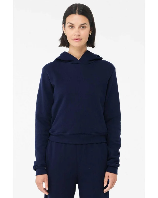 Bella + Canvas 7519 Women's Classic Hoodie - Navy Hoodie with Hem Detail Decorative Unique Bella + Canvas 7519 Women's Classic Hoodie - Navy Hoodie with Hem Detail Decorative Unique