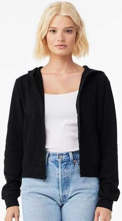 Bella + Canvas 7539 FWD Fashion Women's Sponge Fleece Full-Zip Hoodie - Black Cotton Hoodie Fleece Lining Warmth Bella + Canvas 7539 FWD Fashion Women's Sponge Fleece Full-Zip Hoodie - Black Cotton Hoodie Fleece Lining Warmth