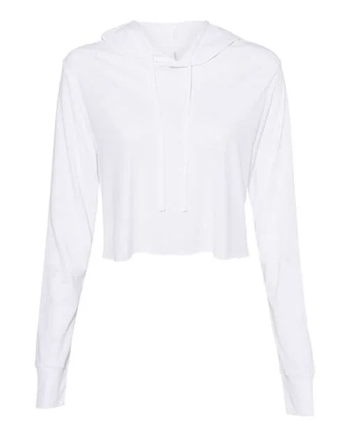 Bella + Canvas 8512 Womens Triblend Cropped Long Sleeve Hoodie - Solid White Triblend Hoodie with Button Classic Timeless Bella + Canvas 8512 Womens Triblend Cropped Long Sleeve Hoodie - Solid White Triblend Hoodie with Button Classic Timeless