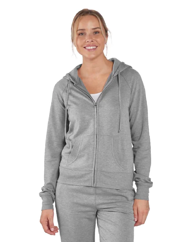 Boxercraft BW5201 Women's Dream Fleece Full-Zip Hooded Sweatshirt - Oxford Heather Hoodie with Cropped Fit Short Trendy Boxercraft BW5201 Women's Dream Fleece Full-Zip Hooded Sweatshirt - Oxford Heather Hoodie with Cropped Fit Short Trendy