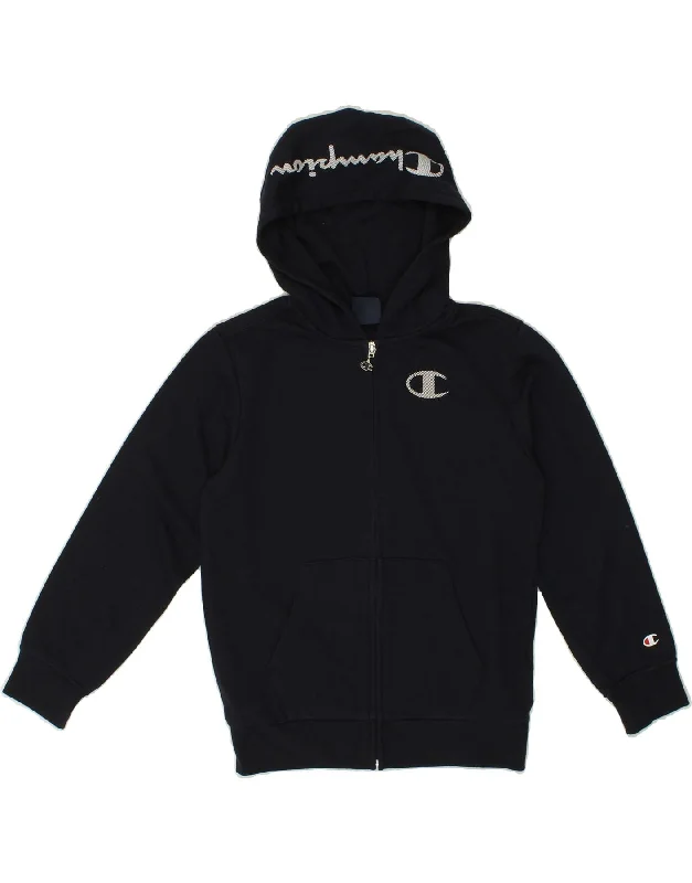 CHAMPION Boys Graphic Zip Hoodie Sweater 9-10 Years Medium Navy Blue Hoodie with Elastic Waist Stretchable Comfortable CHAMPION Boys Graphic Zip Hoodie Sweater 9-10 Years Medium Navy Blue Hoodie with Elastic Waist Stretchable Comfortable