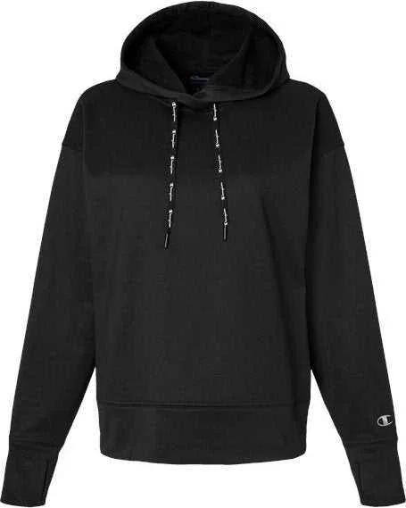 Champion CHP100 Women's Sport Hooded Sweatshirt - Black Hoodie with High-Low Hem Asymmetrical Trendy Champion CHP100 Women's Sport Hooded Sweatshirt - Black Hoodie with High-Low Hem Asymmetrical Trendy