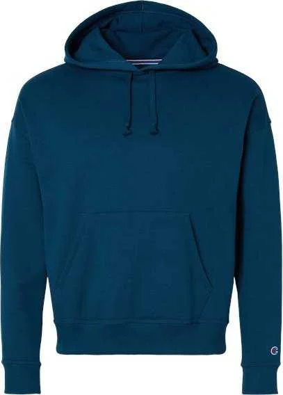 Champion S760 Women's Powerblend Hooded Sweatshirt - Late Night Blue Hoodie with Drawcord Adjustable Secure Champion S760 Women's Powerblend Hooded Sweatshirt - Late Night Blue Hoodie with Drawcord Adjustable Secure