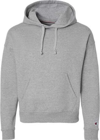 Champion S760 Women's Powerblend Hooded Sweatshirt - Light Steel Hoodie with Typography Text Message Champion S760 Women's Powerblend Hooded Sweatshirt - Light Steel Hoodie with Typography Text Message