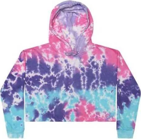 Colortone 8333 Tie-Dyed Crop Hooded Sweatshirt - Cotton Candy Hoodie with Tie-Dye Psychedelic Retro Colortone 8333 Tie-Dyed Crop Hooded Sweatshirt - Cotton Candy Hoodie with Tie-Dye Psychedelic Retro