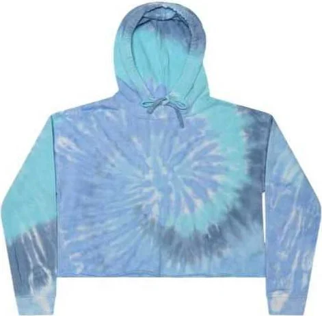 Colortone 8333 Tie-Dyed Crop Hooded Sweatshirt - Lagoon Hoodie with Pastel Soft Subtle Colortone 8333 Tie-Dyed Crop Hooded Sweatshirt - Lagoon Hoodie with Pastel Soft Subtle