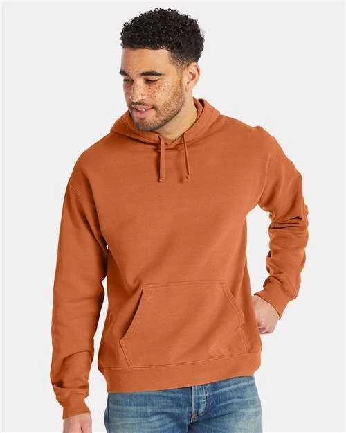 Comfortwash GDH450 Garment Dyed Unisex Hooded Sweatshirt - Texas Orange Hoodie with Drawstring Waist Adjustable Fitted Comfortwash GDH450 Garment Dyed Unisex Hooded Sweatshirt - Texas Orange Hoodie with Drawstring Waist Adjustable Fitted
