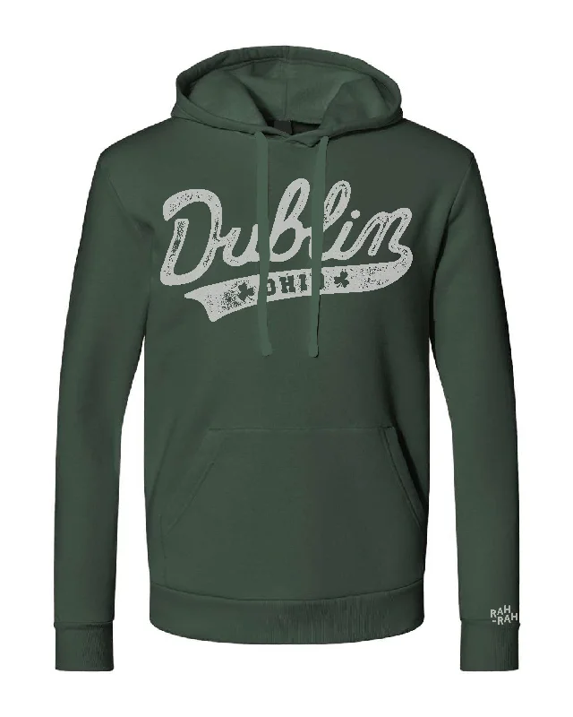 Dublin Script Unisex Green Hoodie | ADULT Hoodie with Elastic Cuffs Stretchable Comfortable