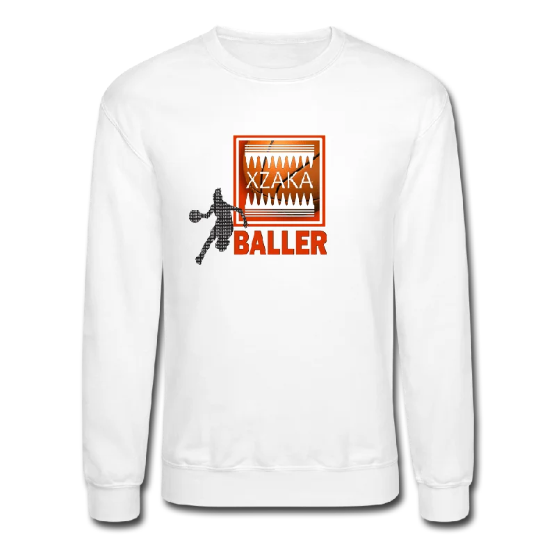 XZAKA Women "Baller" Motivational Sweatshirt Hoodie with Hidden Zipper Minimalist Clean