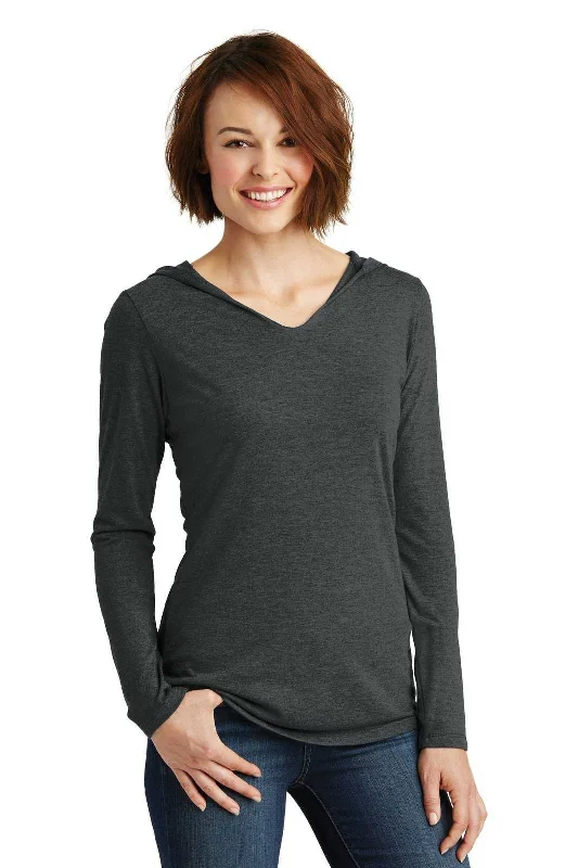 District DM139L Women's Perfect Tri Long Sleeve Hoodie - Black Frost Hoodie with Slit Hem Functional Movement District DM139L Women's Perfect Tri Long Sleeve Hoodie - Black Frost Hoodie with Slit Hem Functional Movement