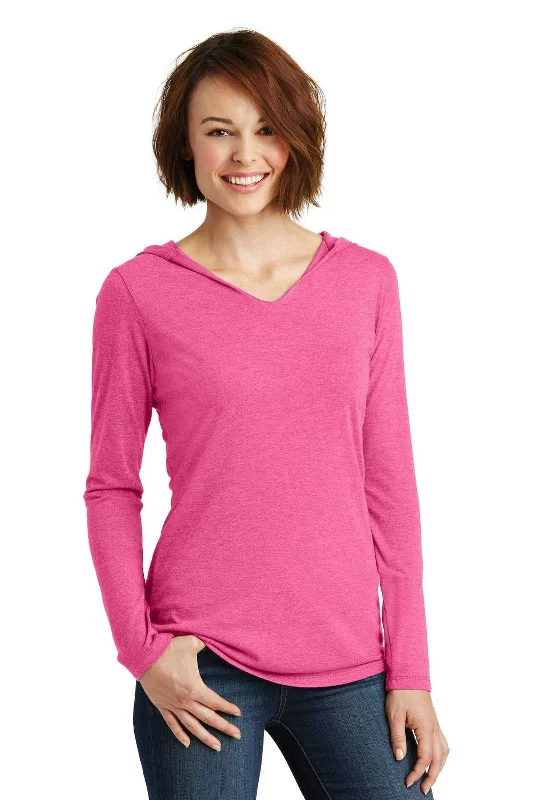 District DM139L Women's Perfect Tri Long Sleeve Hoodie - Fuchsia Frost Graphic Hoodie Design Print District DM139L Women's Perfect Tri Long Sleeve Hoodie - Fuchsia Frost Graphic Hoodie Design Print