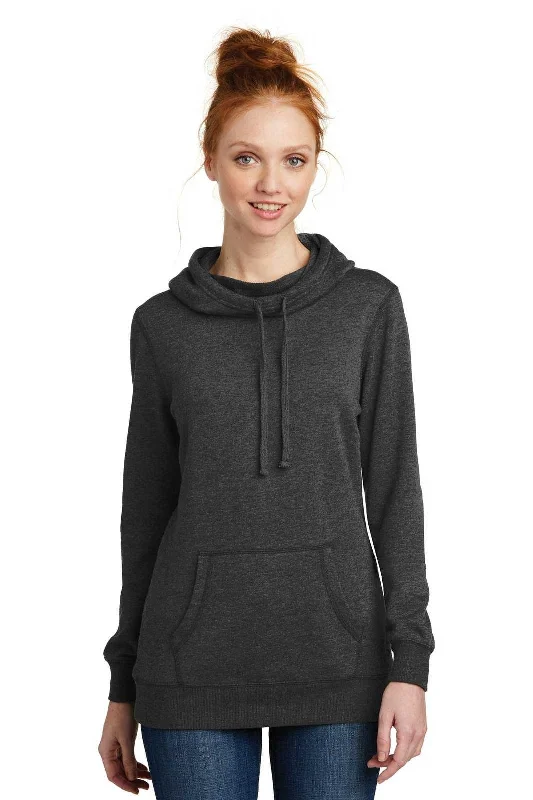 District DM493 Women's Lightweight Fleece Hoodie - Heathered Black Hoodie with Reflective Safety Nightwear District DM493 Women's Lightweight Fleece Hoodie - Heathered Black Hoodie with Reflective Safety Nightwear