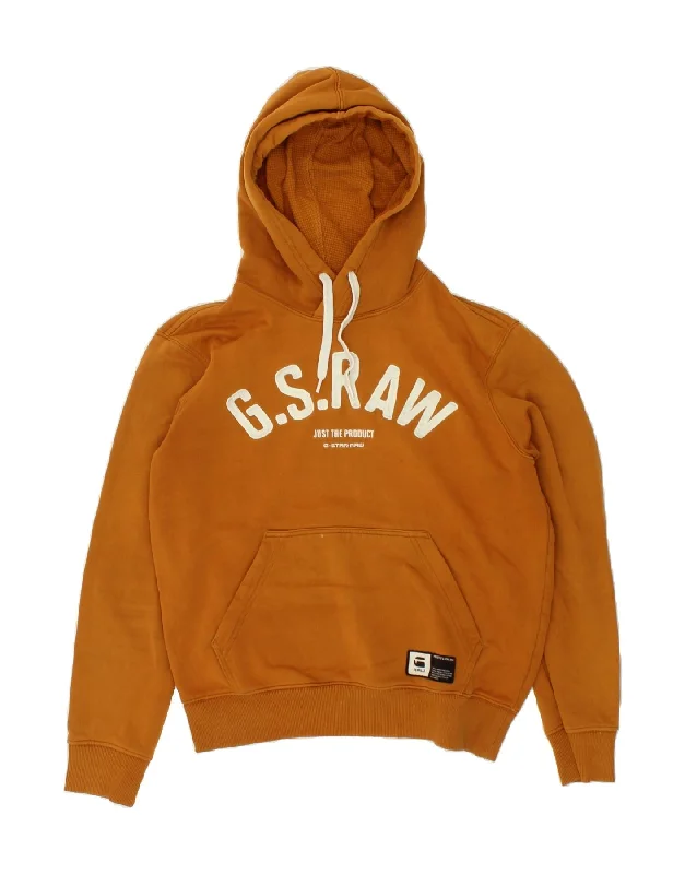 G-STAR Mens Graphic Hoodie Jumper Medium Brown Cotton Hoodie with Stripes Bold Sporty G-STAR Mens Graphic Hoodie Jumper Medium Brown Cotton Hoodie with Stripes Bold Sporty