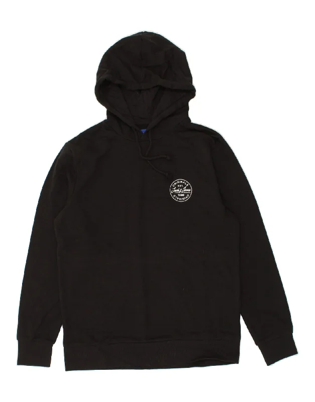 JACK & JONES Mens Slim Graphic Hoodie Jumper 2XL Black Cotton Graphic Hoodie Design Print JACK & JONES Mens Slim Graphic Hoodie Jumper 2XL Black Cotton Graphic Hoodie Design Print