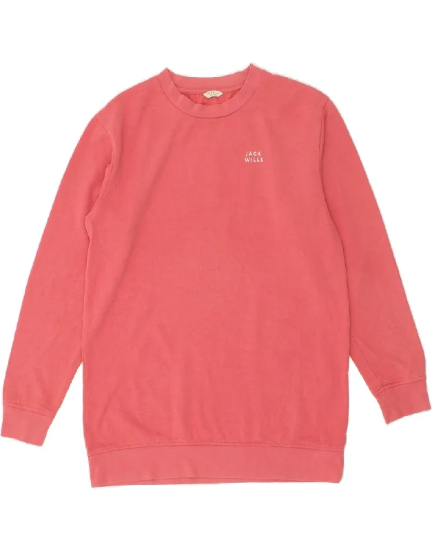 JACK WILLS Womens Oversized Sweatshirt Jumper UK 10 Small Pink Cotton Zip Hoodie Drawstring Kangaroo Pocket JACK WILLS Womens Oversized Sweatshirt Jumper UK 10 Small Pink Cotton Zip Hoodie Drawstring Kangaroo Pocket