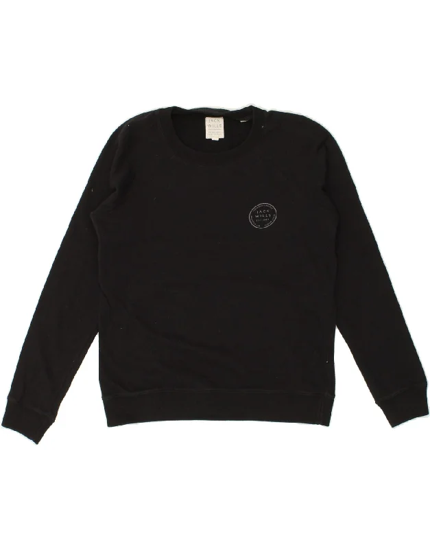 JACK WILLS Womens Sweatshirt Jumper UK14 Large Black Cotton Hoodie with Velcro Closure Adjustable Secure JACK WILLS Womens Sweatshirt Jumper UK14 Large Black Cotton Hoodie with Velcro Closure Adjustable Secure