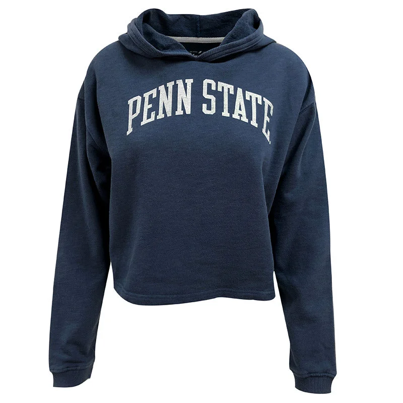 League Ladies Cropped Penn State Hoodie Hoodie with Magnetic Closure Innovative Modern