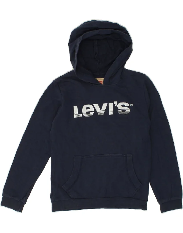 LEVI'S Boys Graphic Hoodie Jumper 9-10 Years Navy Blue Cotton Hoodie with Hem Lace Feminine Delicate LEVI'S Boys Graphic Hoodie Jumper 9-10 Years Navy Blue Cotton Hoodie with Hem Lace Feminine Delicate