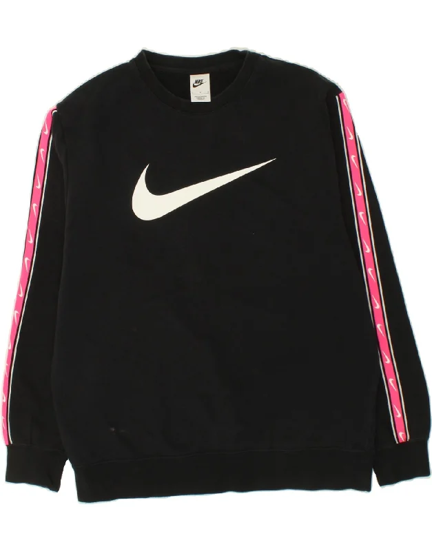 NIKE Mens Graphic Sweatshirt Jumper Large Black Cotton Hoodie with Half-Zip Sporty Casual NIKE Mens Graphic Sweatshirt Jumper Large Black Cotton Hoodie with Half-Zip Sporty Casual