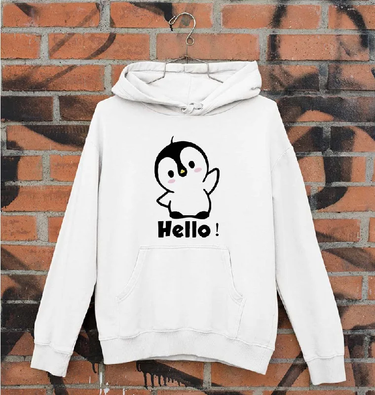 Penguin Hello Unisex Hoodie for Men/Women Hoodie with Batwing Sleeves Loose Dramatic Penguin Hello Unisex Hoodie for Men/Women Hoodie with Batwing Sleeves Loose Dramatic