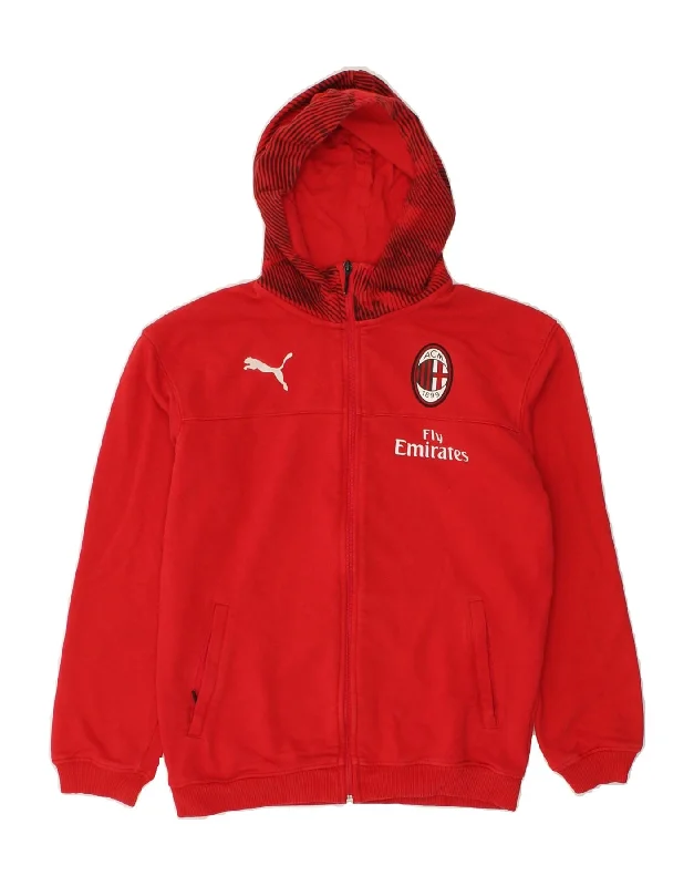 PUMA Boys Fly Emirates Graphic Zip Hoodie Sweater 13-14 Years Red Cotton Hoodie with Print Artistic Unique