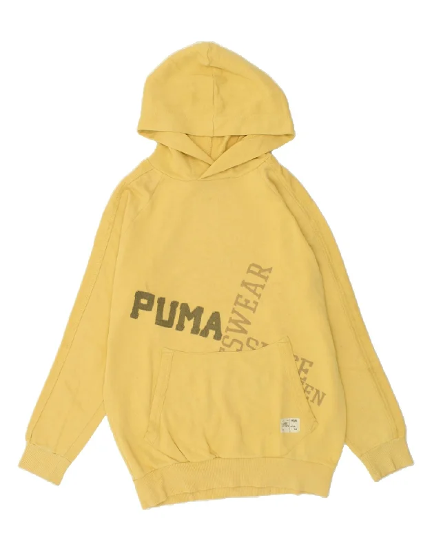 PUMA Boys Graphic Hoodie Jumper 13-14 Years XL Yellow Cotton Hoodie with Slit Hem Functional Movement PUMA Boys Graphic Hoodie Jumper 13-14 Years XL Yellow Cotton Hoodie with Slit Hem Functional Movement
