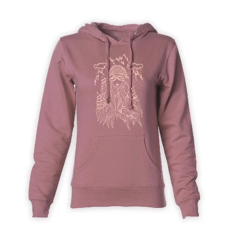 Ski Girl Fleece Hoodie | Lilac Hoodie with Pastel Soft Subtle