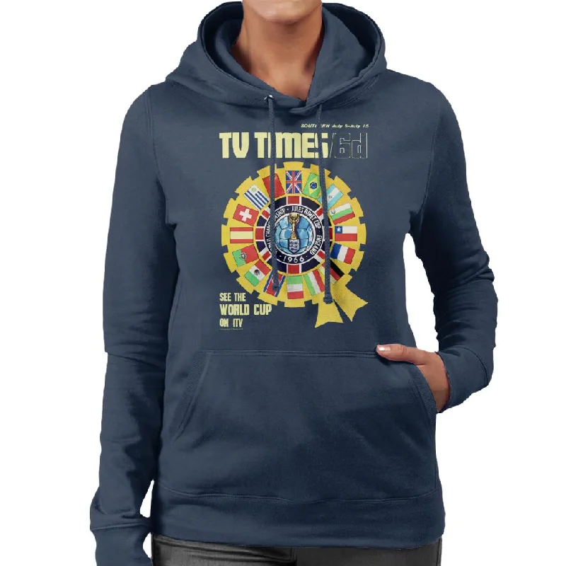 TV Times 1966 World Cup Cover Women's Hooded Sweatshirt Hoodie with Puffed Sleeves Voluminous Trendy TV Times 1966 World Cup Cover Women's Hooded Sweatshirt Hoodie with Puffed Sleeves Voluminous Trendy